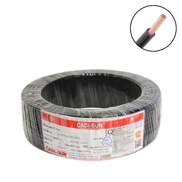 DÂY ĐIỆN CADISUN ĐƠN MỀM 1X6 MM2 VCSF