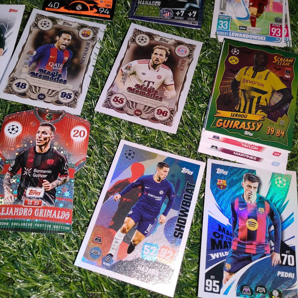 Panini Adrenalyn XL & Topps Match Attax | Thẻ cầu thủ bóng đá | Neymar Kane Son Pedri Foden Hazard H