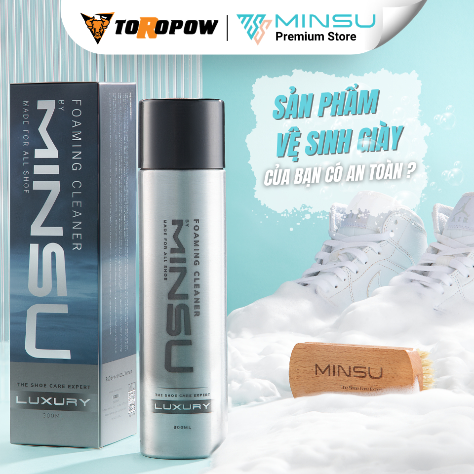 Chai Xịt Vệ Sinh Giày LUXURY Bọt Tuyết NANO MINSU M5955 Giặt Khô Siêu Tốc Bảo Vệ Giày Khỏi Bị Ố Vàng, Phai Màu