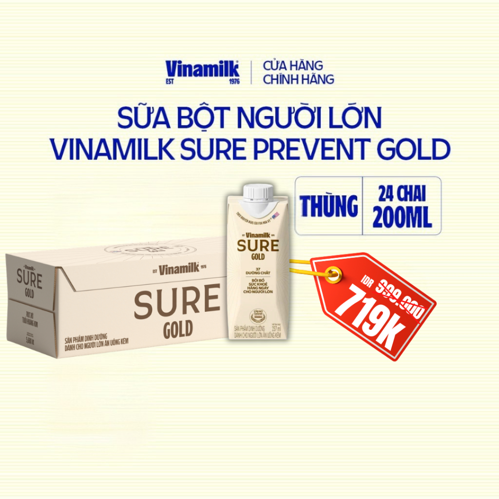 Sữa Pha Sẵn Sure Prevent Gold Vinamilk - Sữa nước bổ sung dinh dưỡng và tăng cường sức khỏe
