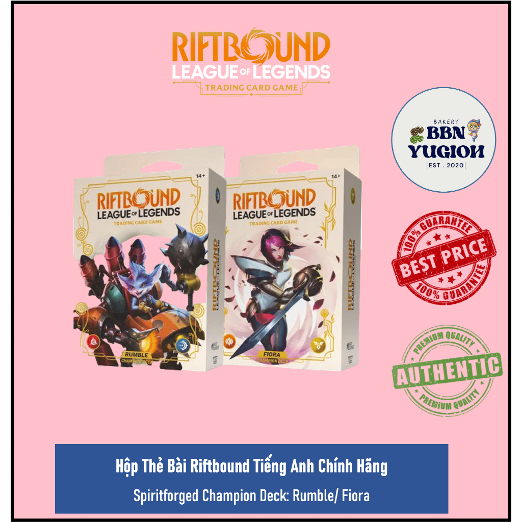 Hộp Thẻ Bài Riftbound Tiếng Anh Chính Hãng: Spiritforged Champion Deck: Rumble/Fiora