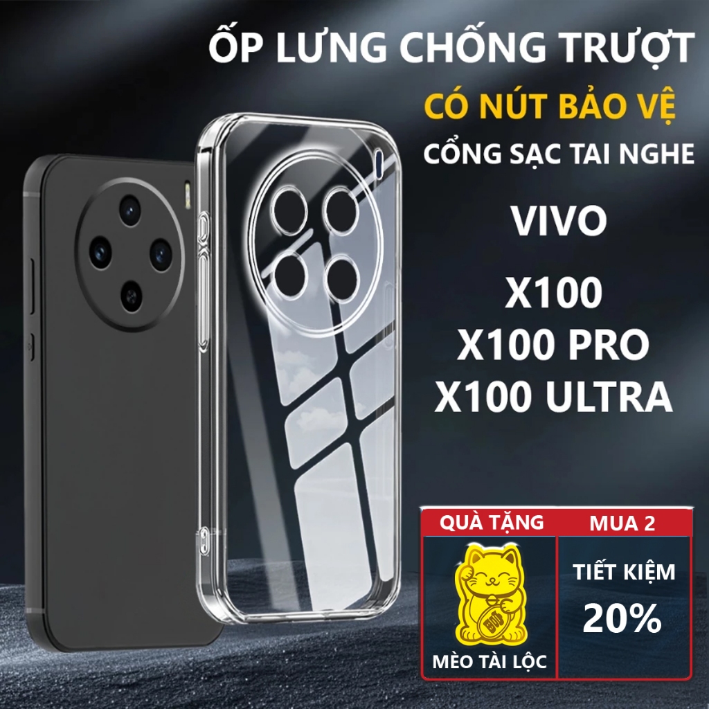 Ốp lưng bảo vệ chân sạc Vivo X100/ X100 Pro/ X100 Ultra/ X100s chống trơn trượt-Pancase