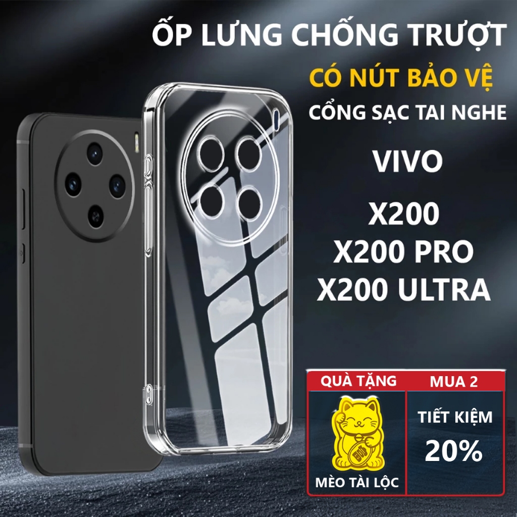 Ốp lưng bảo vệ chân sạc Vivo X200, X200 Pro, X200 Pro Mini/ X200 Ultra chống trơn trượt-Pancase