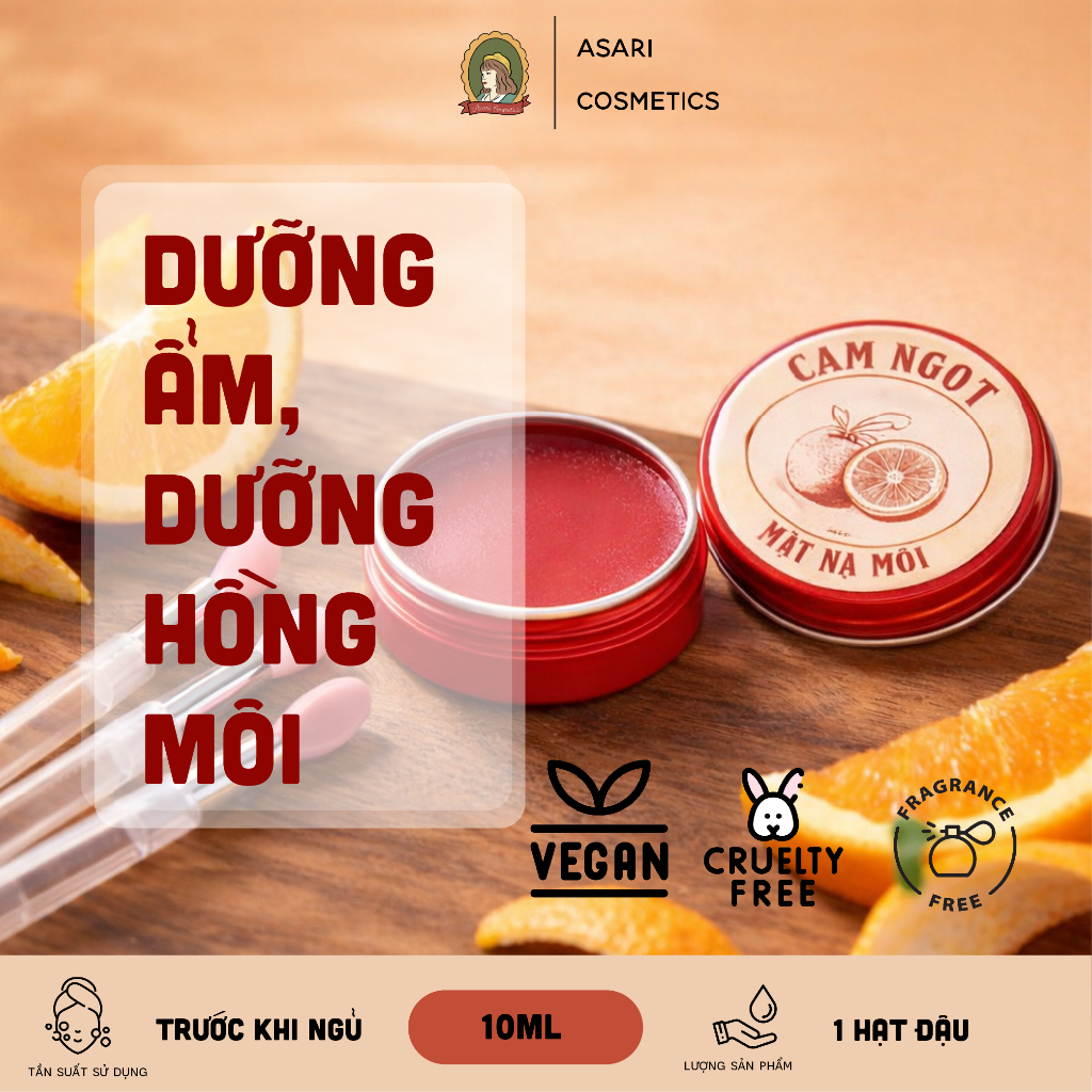 [10ml] Mặt nạ ủ môi giúp môi mềm, căng mọng handmade Asari Cosmetics