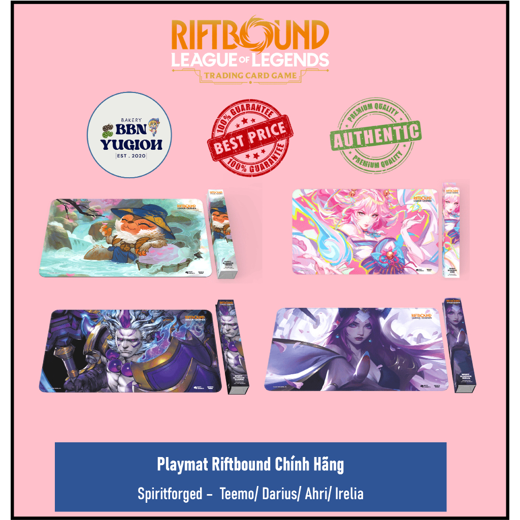 Playmat Riftbound Chính Hãng: Teemo/ Darius/ Ahri/ Irelia