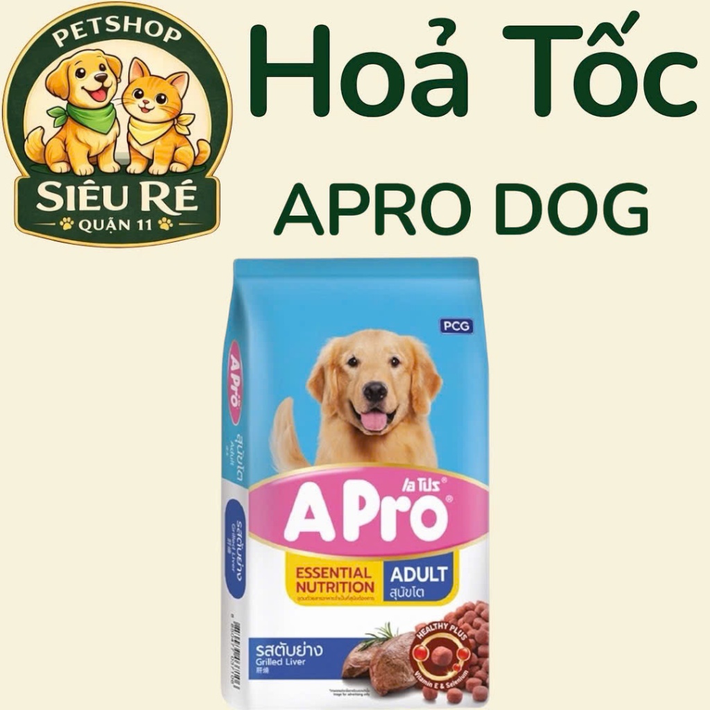 [BAO 20KG] HẠT APRO DOG ADULT VỊ GAN NƯỚNG BAO 20KG ( 20 GÓI 1KG ) - THÁI LAN -