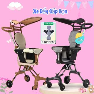 🍓𝑭𝒓𝒆𝒆𝒔𝒉𝒊𝒑  Xe Đẩy Gấp Gọn,Xe Đi Siêu Thị, Du Lịch Cho Bé (Tặng Kèm Đệm Ghế, Có Thể Đảo Chiều).