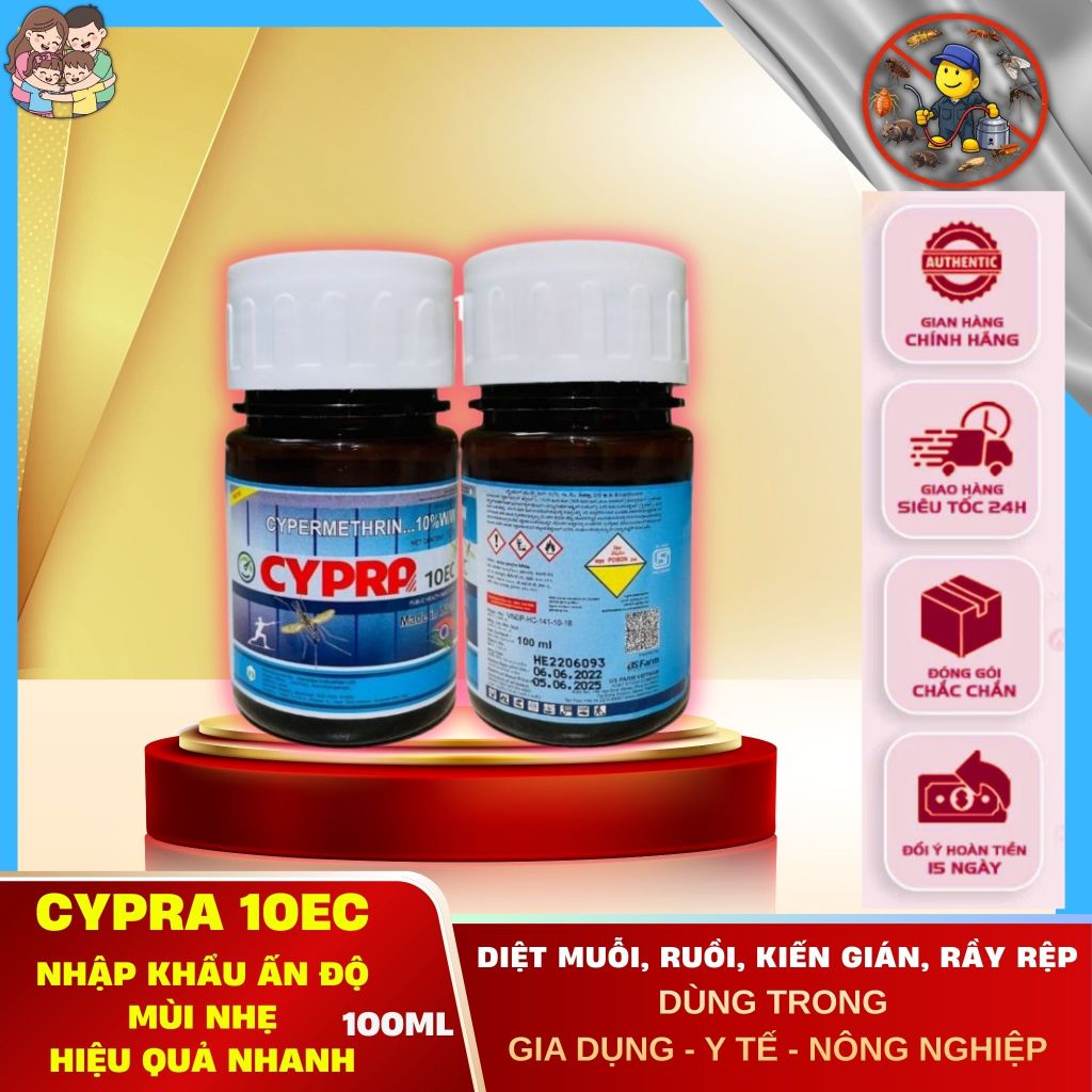 Cypra 10EC chế phẩm diệt  muỗi ruồi kiến gián trong gia dụng và y tế nhập khẩu Ấn Độ