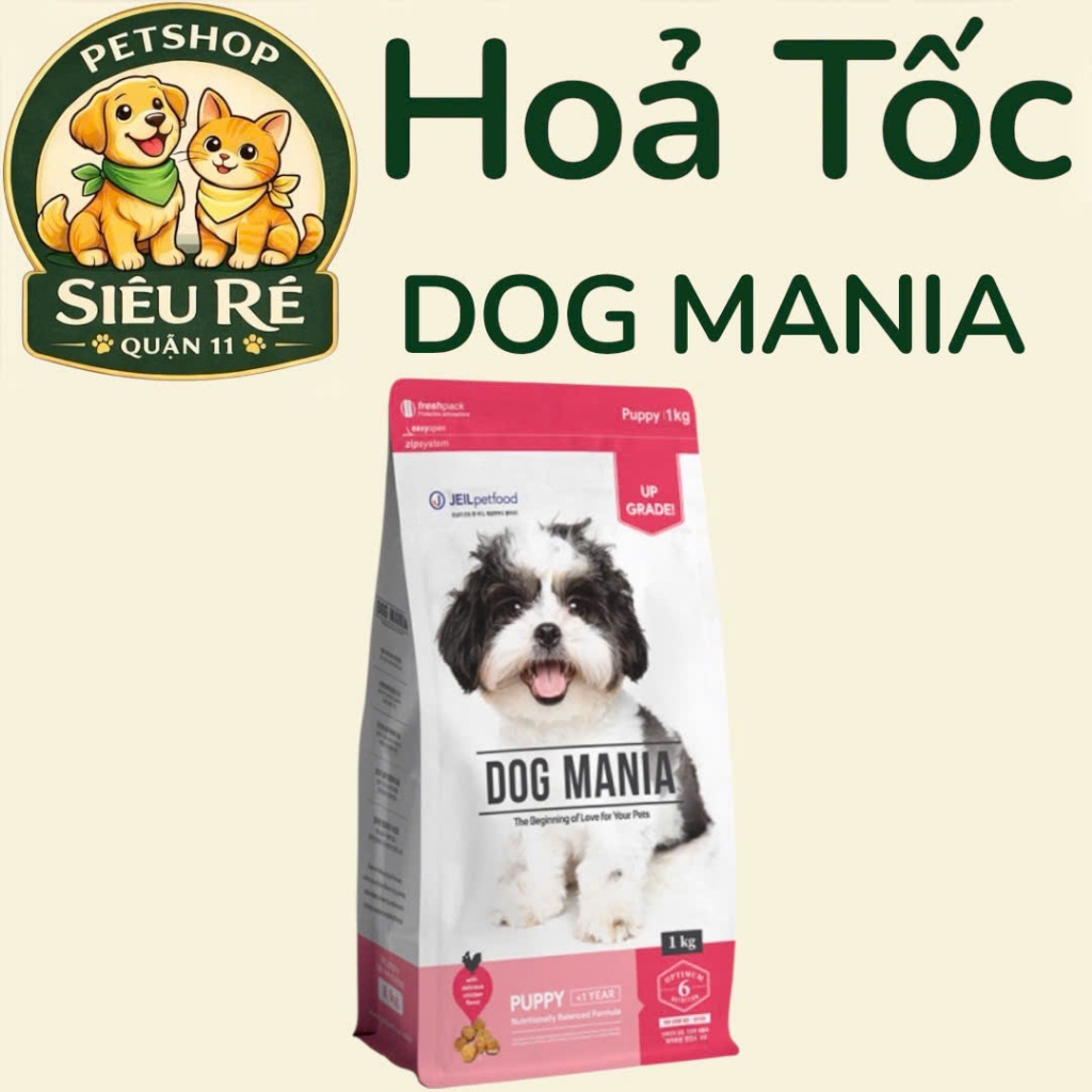 [GÓI 1KG] HẠT DOG MANIA PUPPY GÓI 1KG - HÀN QUỐC -