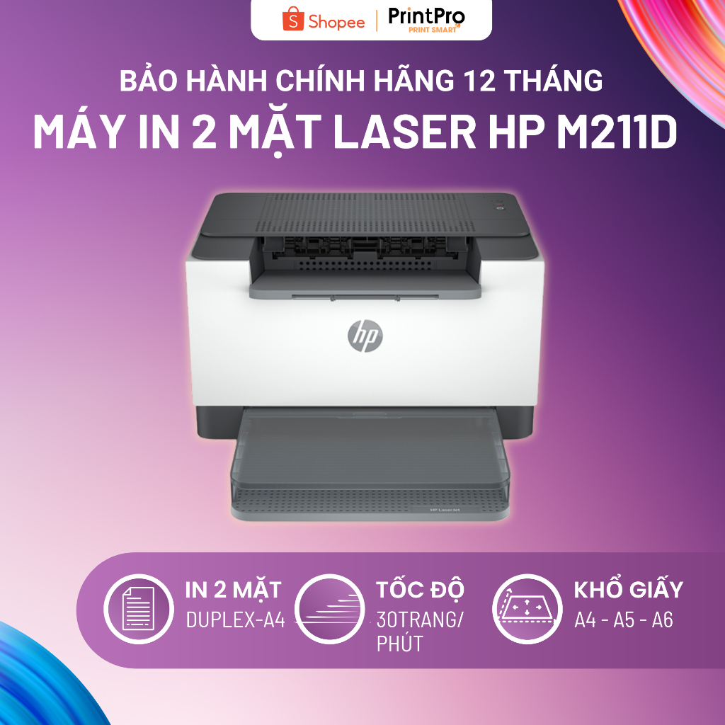 Máy in hai mặt tự động HP LaserJet M211d (9YF82A) - Hàng Chính Hãng