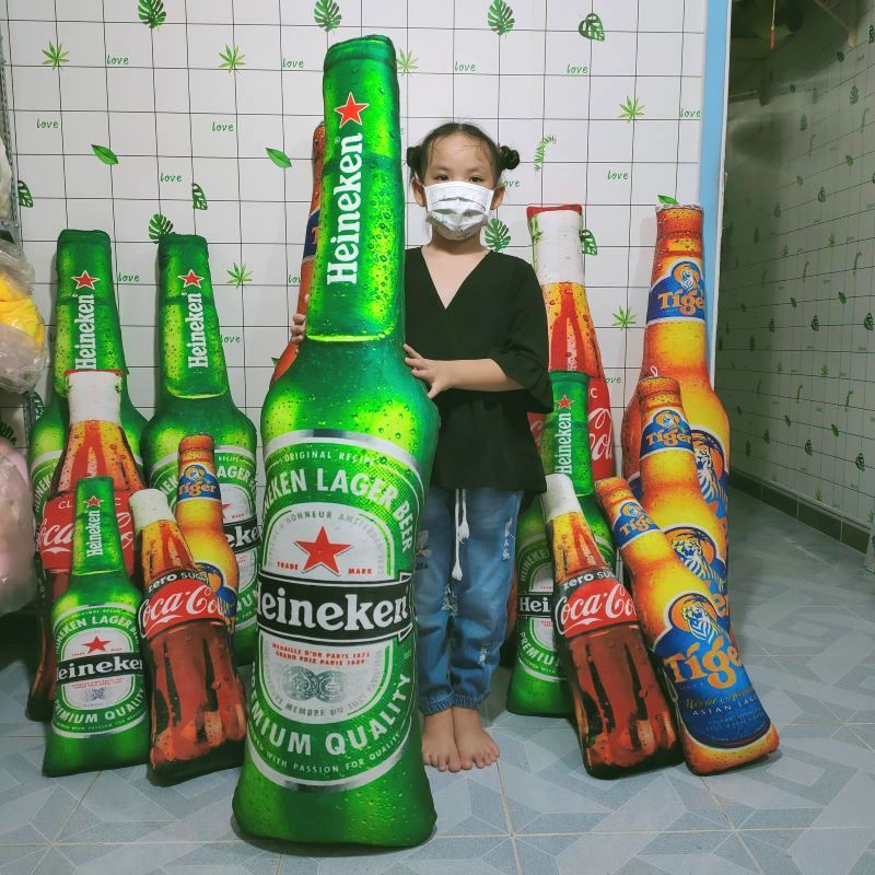 GỐI ÔM CHAI BIA KHỔNG LỒ SIZE LỚN GIÁ RẺ CAO CẤP