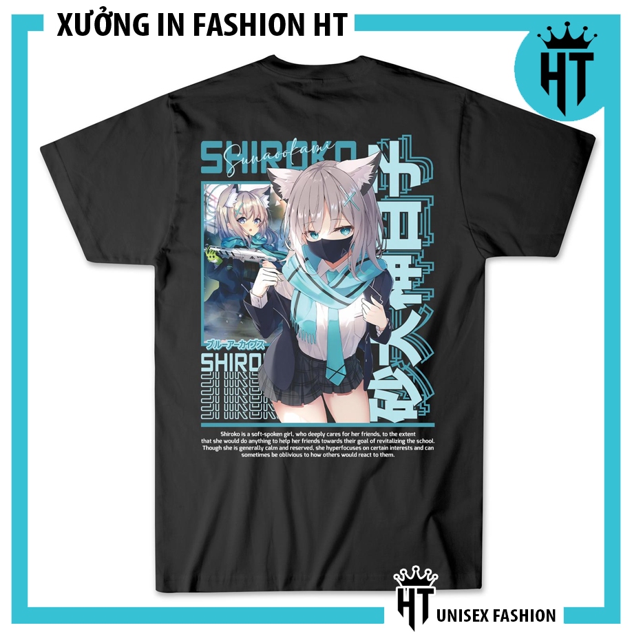 Áo thun Anime Blue Archive Sunaookami Shiroko - One piece Luffy Zoro Chopper Sanji