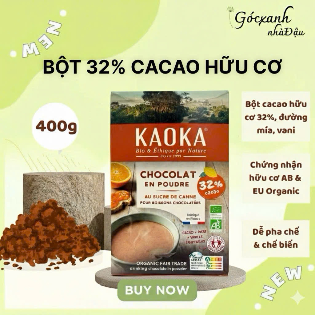 Bột Cacao Hữu Cơ Kaoka 32% Cacao Powder 400g