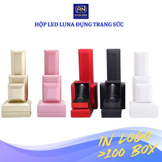 Hộp đựng trang sức có đèn LED MANA BOX nhận in Logo từ 100 Hộp đựng nhẫn dây chuyên lăc tay nữ trang