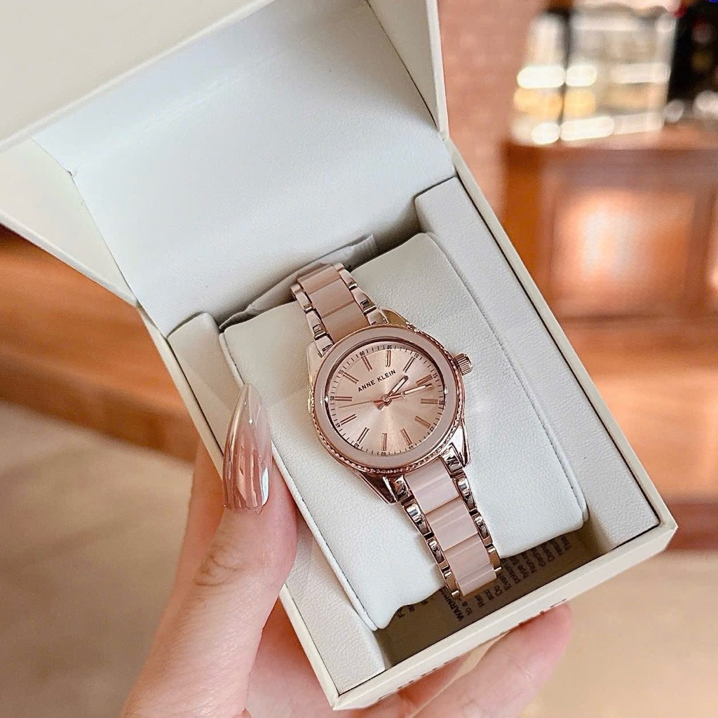 Đồng hồ nữ dây ceramic Anne Klein Quartz AK/3212LPRG