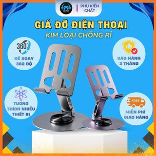 Giá Đỡ Điện Thoại Kim Loại – Đế Tròn Xoay 360° – Chống Rỉ, Gấp Gọn – Phù Hợp Mọi Thiết Bị