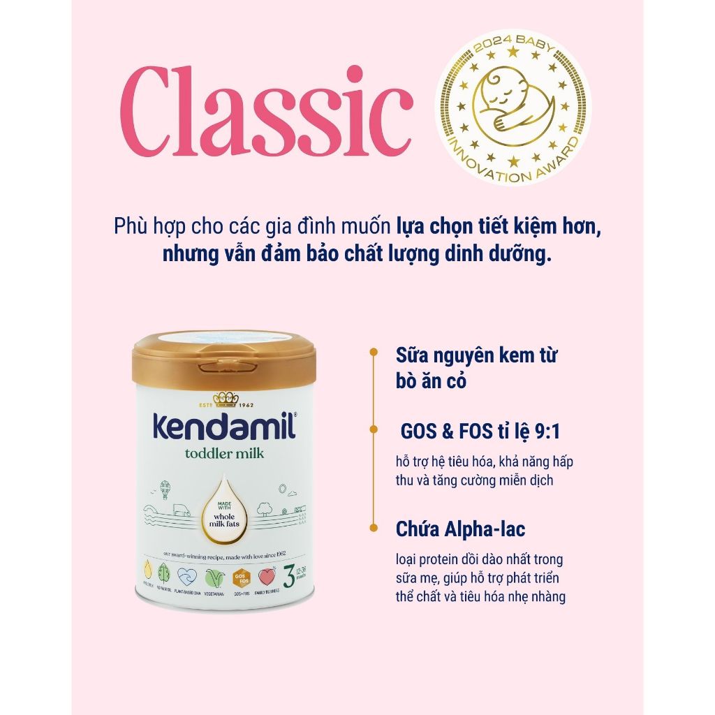 KENDAMIL CLASSIC - Sữa công thức nguyên kem Kendamil Classic đủ số, đủ tem phụ