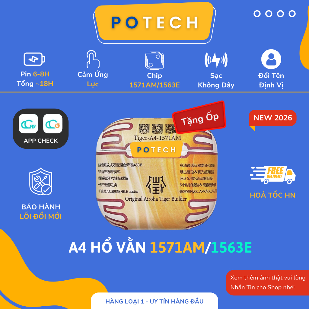 [ A4 ] Tai Nghe Hổ Vằn Louda 1571AM / 1563E Chống Ồn ANC 45DB, Tai Nghe A4 1571AM - Adaptive Nhận Bi