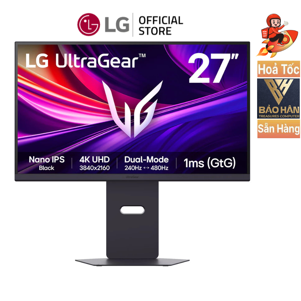 Màn hình Gaming LG 27G850A-B 27" Nano IPS Black 4K 240Hz-FHD 480Hz -  Hàng Chính Hãng