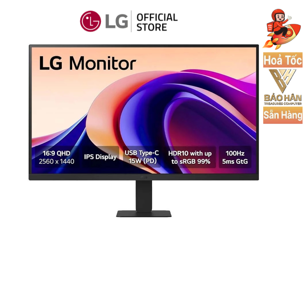 Màn hình LG 24U631A-B.ATVQ | 23.8 inch IPS 2K 100Hz 5ms USBC 15W - Hàng Chính Hãng