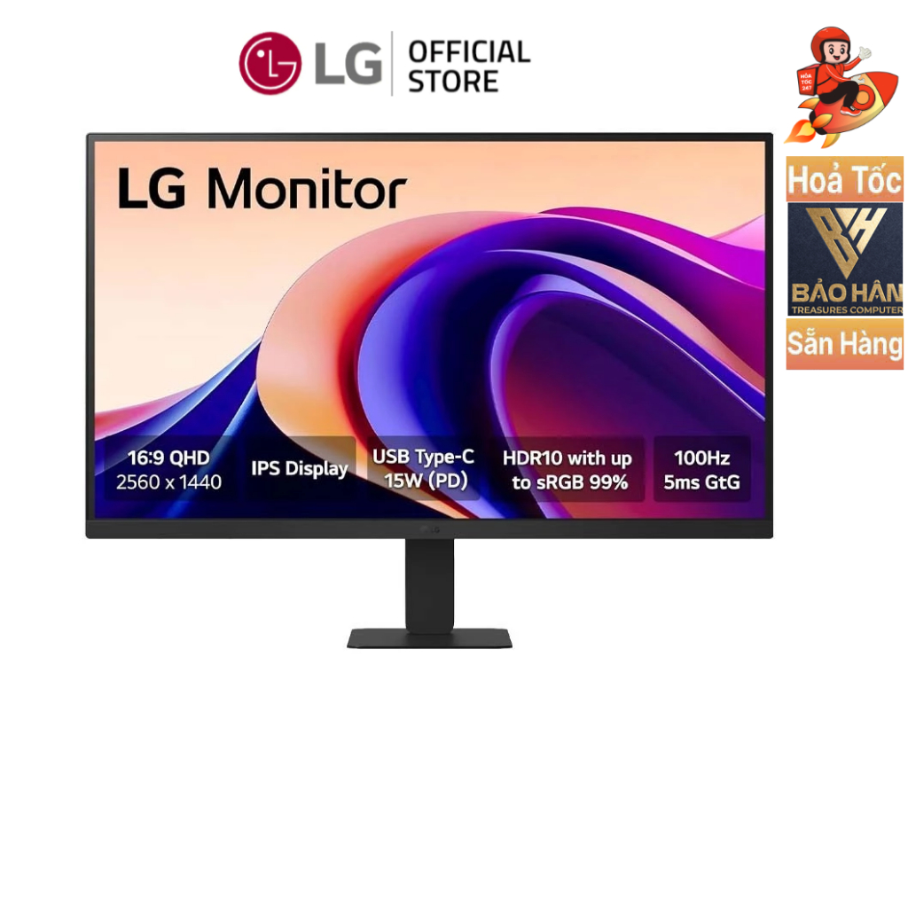Màn Hình LG 24U631A-B.ATVQ 24 inch QHD IPS 100Hz USB-C - Hàng Chính Hãng