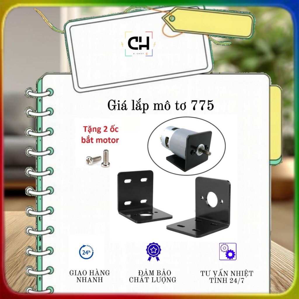 Giá lắp mô tơ 775 kèm ốc  - Đế bắt giữ motor, giá đỡ động cơ 775 lỗ tròn