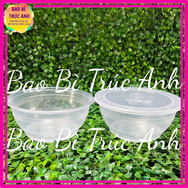 ( SỈ 500 CÁI ) Tô Nhựa có nắp 1000ml Dùng 1 Lần , Tô nhựa PP 1000ml chịu nhiệt