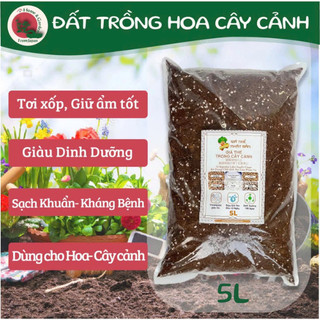 Đất trồng cây cảnh Nhật Bản 5L - Đất sạch giàu dinh dưỡng cho cây trồng chậu, cây nội thất, hoa cảnh, kiểng lá