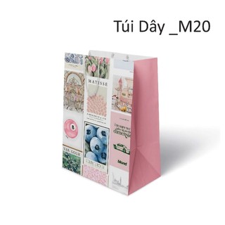Combo 5 cái túi giấy đứng quai dây qui cách 19x27 hông 9cm- Giá sỉ được chọn mẫu