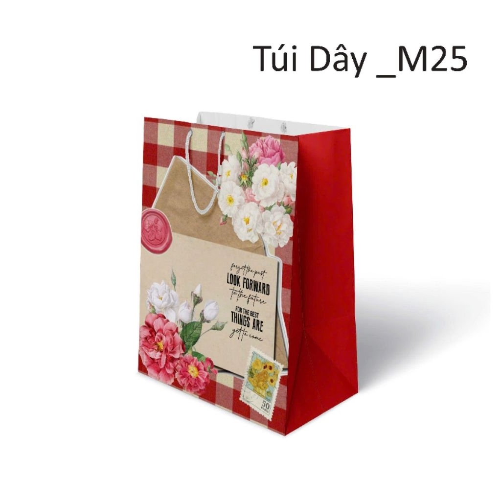 Combo 5 cái túi giấy đứng quai dây qui cách 19x27 hông 9cm- Giá sỉ được chọn mẫu