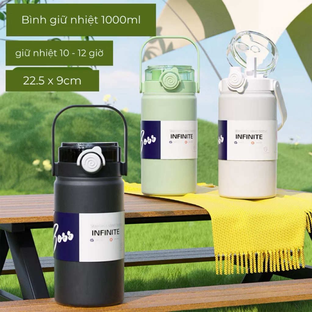 Bình Giữ Nhiệt Du Lịch Inox 316 1000ml/1200ml/2000ml, Bình Nước Mang Đi Chơi Picnic Có Ống Hút, Giữ Nhiệt 24h Pinkcups | BigBuy360 - bigbuy360.vn