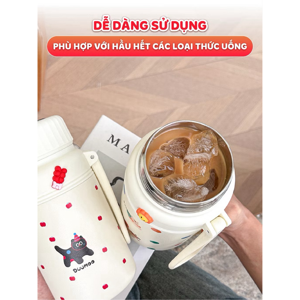 Bình Nước Giữ Nhiệt PinkCup Họa Tiết Dễ Thương 1000ML Cho Bé Trai, Bé Gái Giữ Nhiệt Nóng Lạnh 12H Không Gỉ Inox 316 PC50 | BigBuy360 - bigbuy360.vn