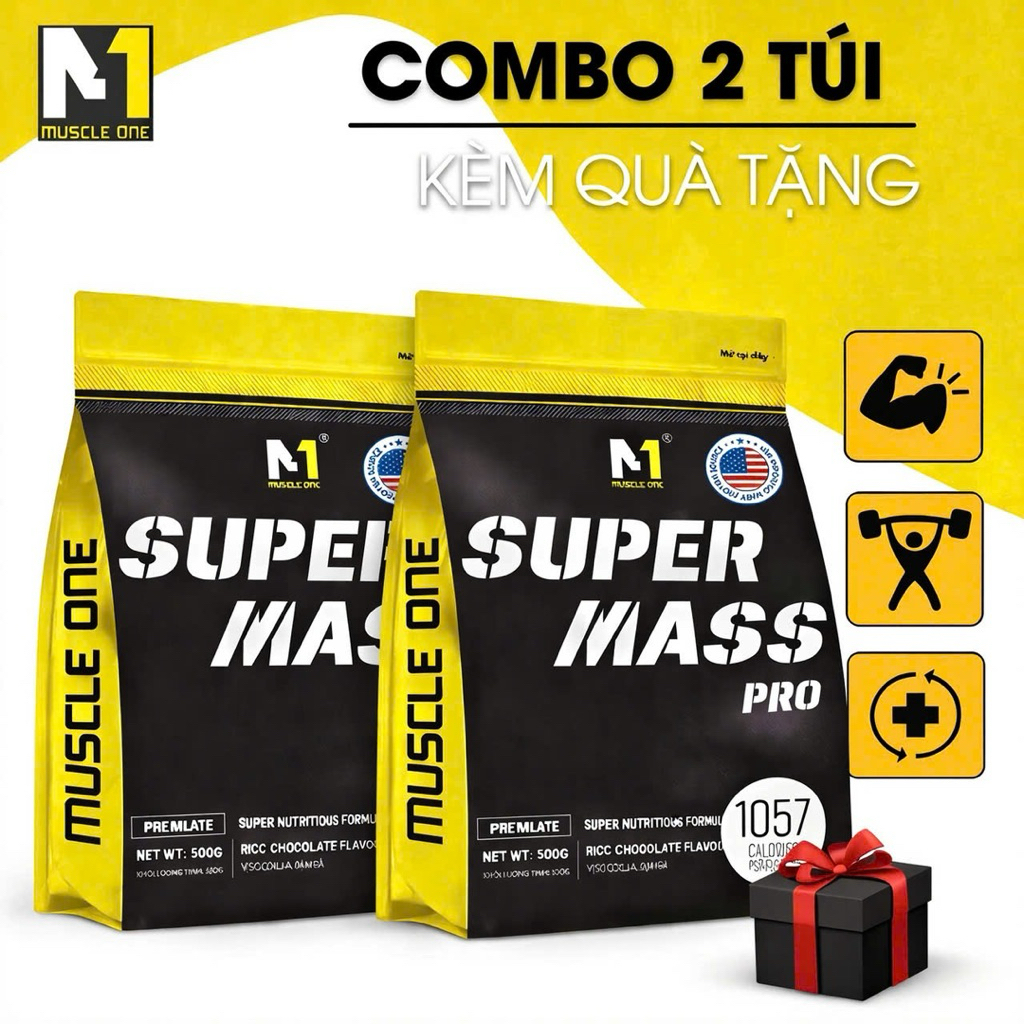 Combo 2 Túi Super Mass M1 + Tặng Bình Lắc