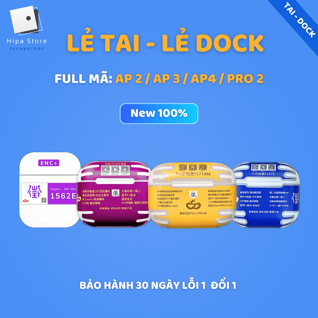 [ Lẻ Tai - Dock ] Lẻ Tai Nghe Hổ Vằn, Lẻ Dock Sạc Hổ Vằn 1562AE/1562F/1562E/1562U Hàng Mới 100% | Hi