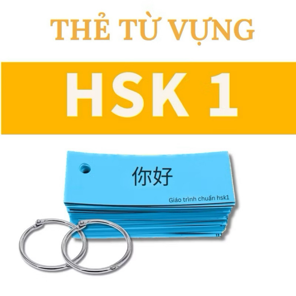 Combo flashcard từ vựng HSK1, HSK2, 214 bộ thủ cho người mới học tiếng Trung