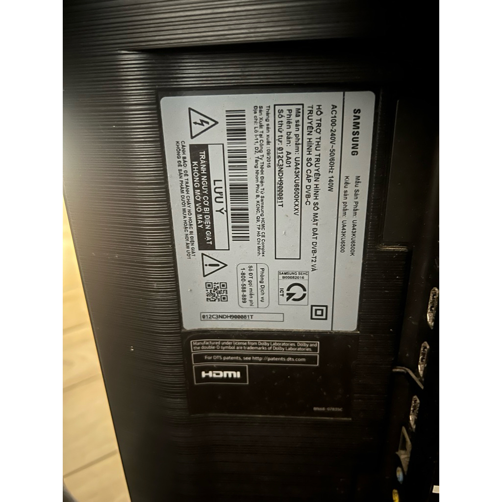 tivi hỏng SMART TIVI CONG SAMSUNG UA43KU6500 43 INCH