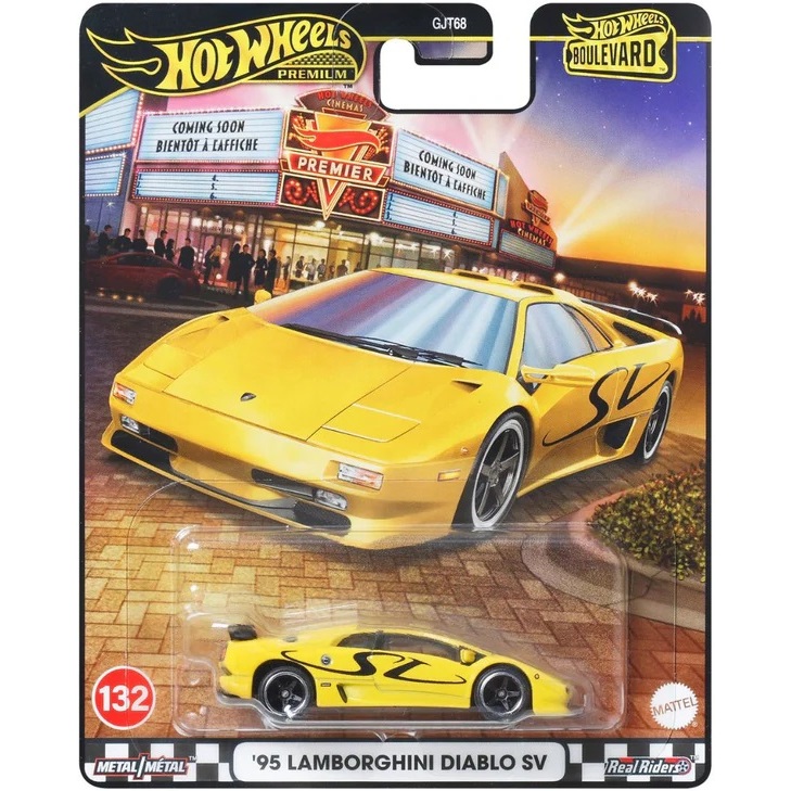 Mô hình xe đua thể thao cổ điển Hot Wheels 1995 '95 Lamborghini Diablo SV Boulevard Car Culture Ente