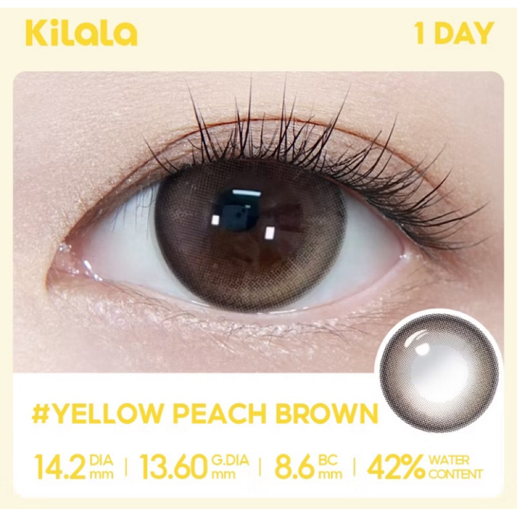 10 chiếc Kính áp tròng Kilala lens 1 ngày Màu #YELLOW PEACH BROWN