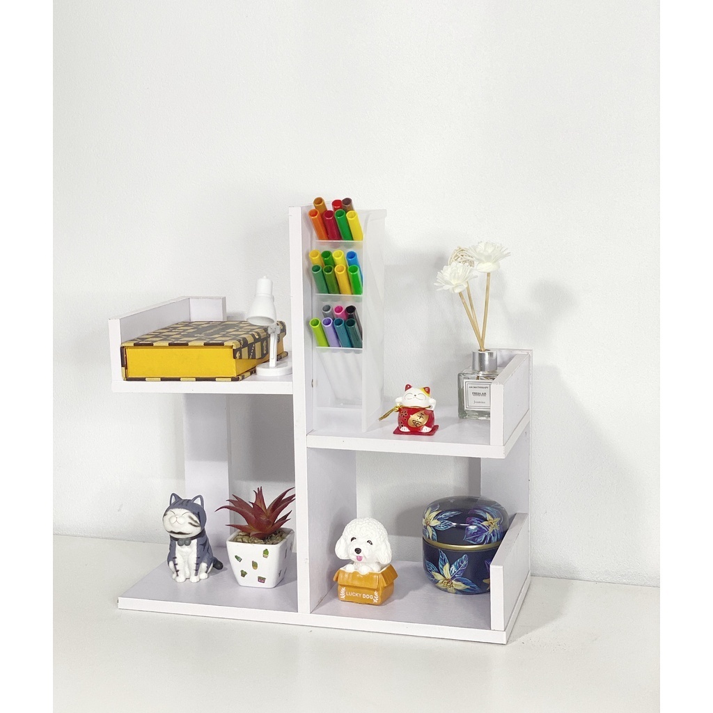 Kệ xương rồng mini, kệ sách gỗ để bàn lắp ghép hình cây trang trí bàn làm việc để sách, để đồ đa năng ND26 | BigBuy360 - bigbuy360.vn