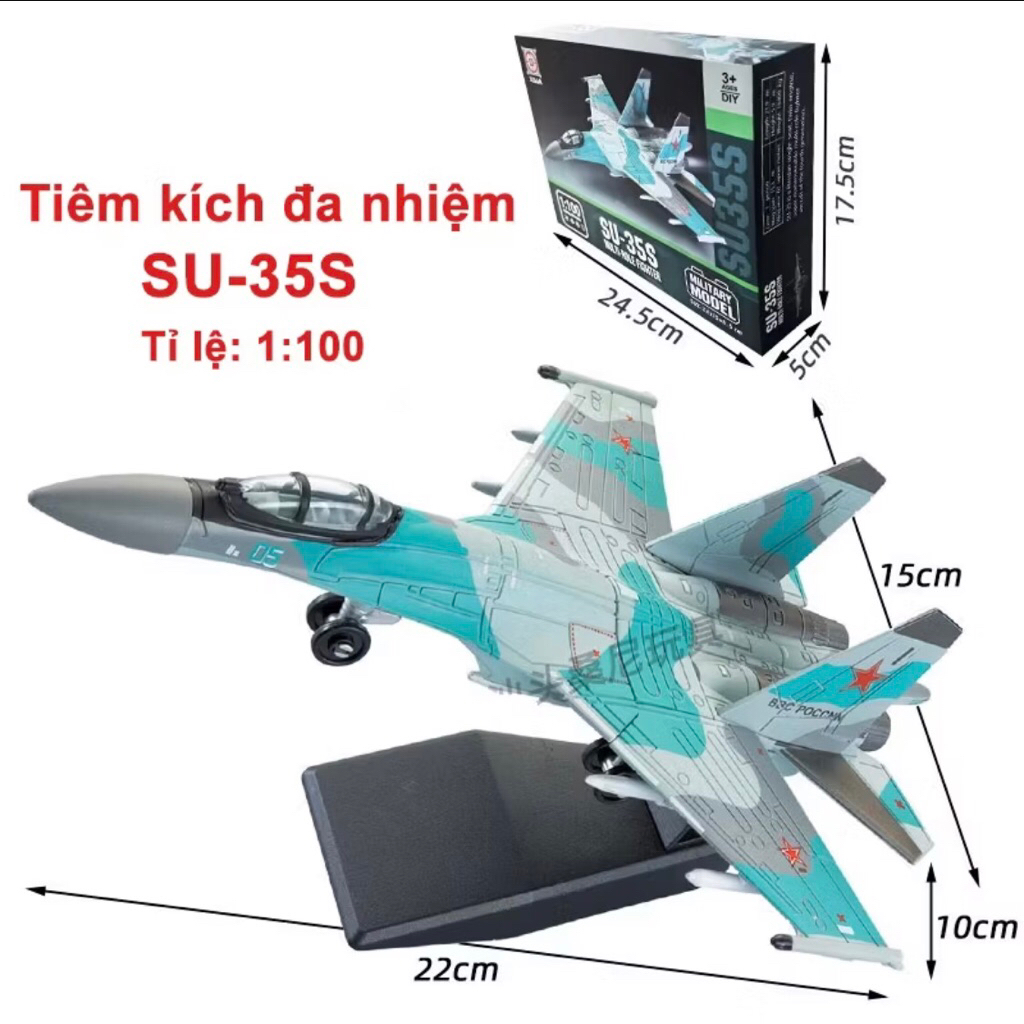 Mô hình lắp ráp Xuja tỷ lệ 1:100 - Tiêm kích đa nhiệm SU-35S