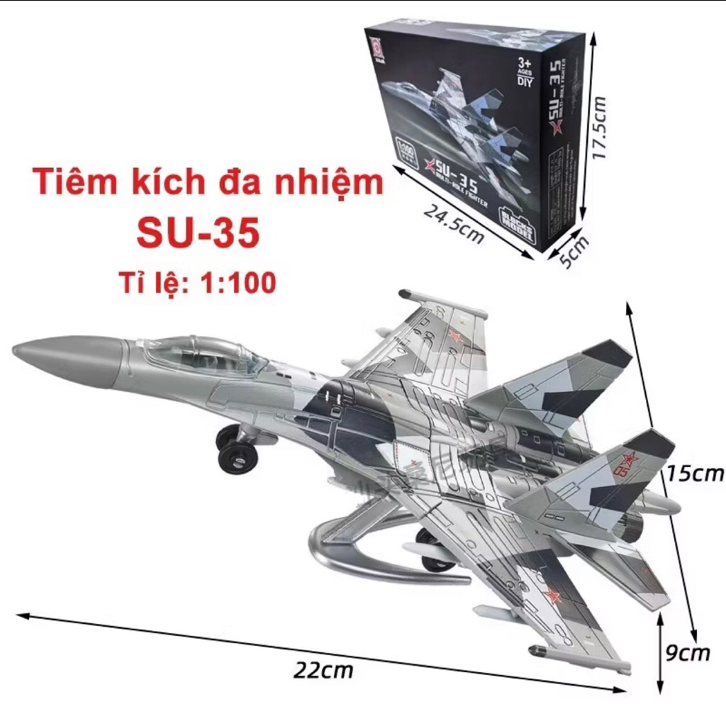 Mô hình lắp ráp Xuja tỷ lệ 1:100 - Tiêm kích đa nhiệm SU-35