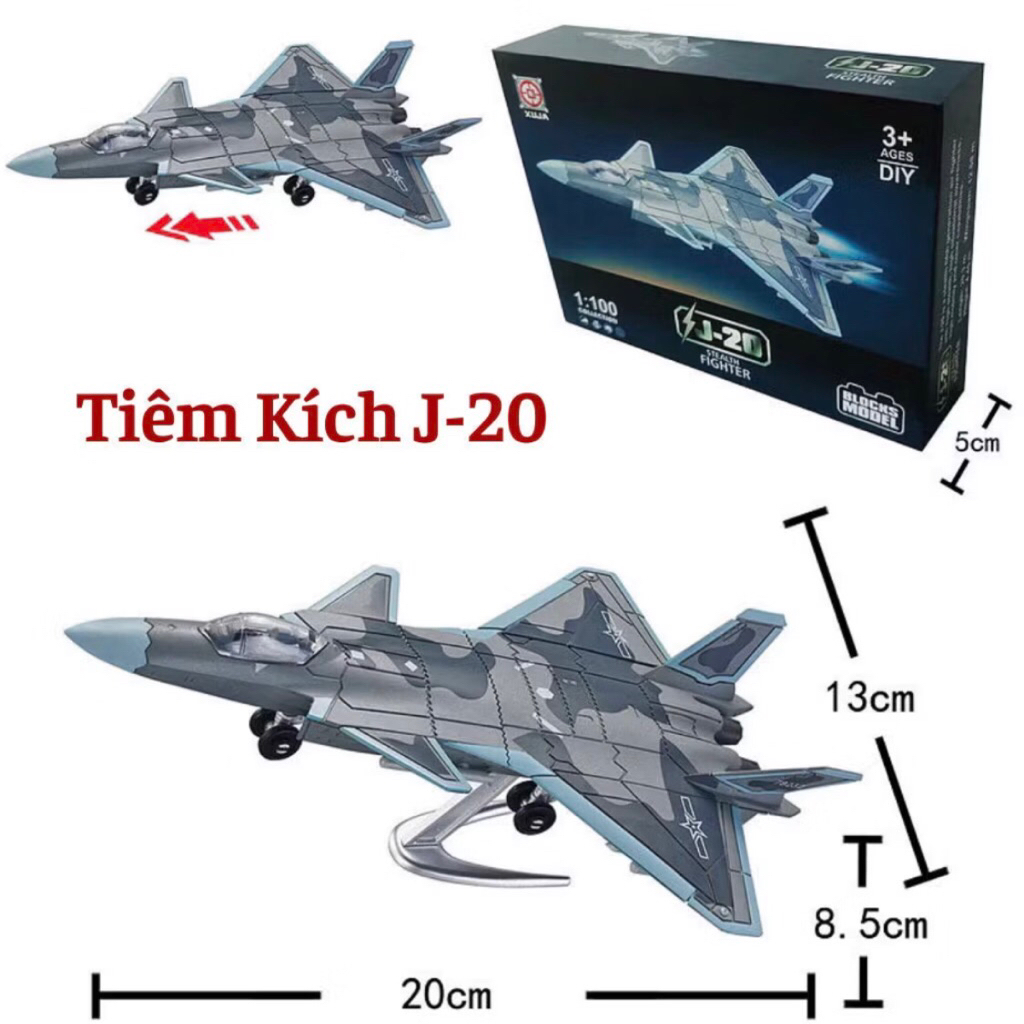 Mô hình lắp ráp Xuja tỷ lệ 1:100 - Tiêm kích J-20