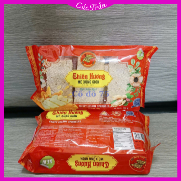 Mè xửng giòn Huế túi đỏ đẹp, mè xửng giòn Thiên Hương loại thượng hạng túi 160g- Đặc sản Huế - 887