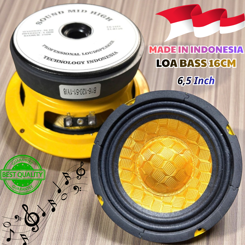 CỦ LOA BASS RỜI 16CM COIL 51 TỪ 120 ( GIÁ 1 CÁI) GÂN VẢI MÀN SỢI THUỶ TINH NHẬP KHẨU TỪ INDONESIA