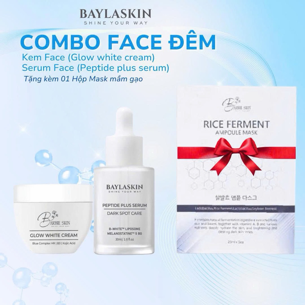 COMBO KEM FACE BARBIE SKIN - BAYLASKIN (TÊN THƯƠNG HIỆU MỚI, SX HÀN QUỐC) [TẶNG MASK]
