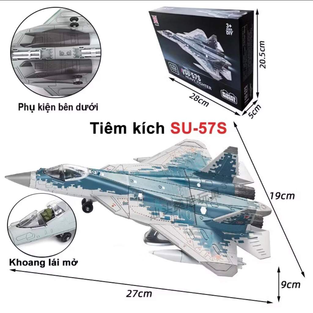 Mô hình lắp ráp Xuja tỷ lệ 1:72 - Tiêm kích hạng nặng SU-57S