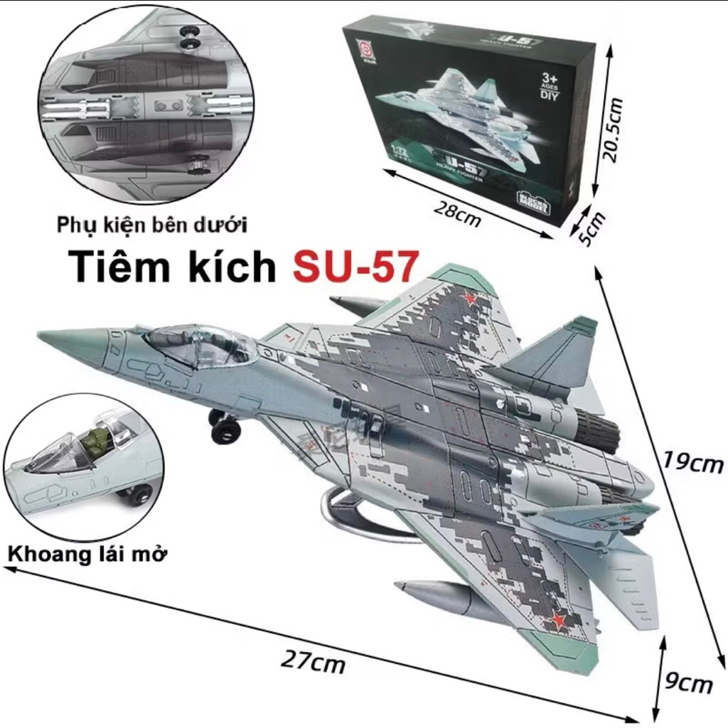 Mô hình lắp ráp Xuja tỷ lệ 1:72 - Tiêm kích hạng nặng SU-57