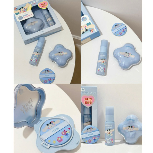 Set Phấn Nước Etude House x Sanrio Cinnamoroll Cloud Filter Cushion + xịt khoá nền