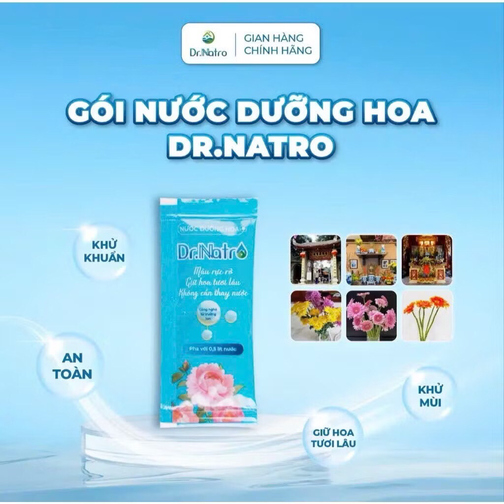 1 Gói Dưỡng Hoa DR NATRO - Giúp hoa tươi lâu gấp 2-3 lần, mang lại vượng khí