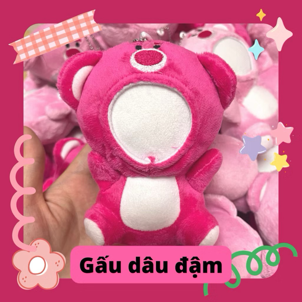 [KHÔNG IN ẢNH] Pass Móc Khoá In Ảnh 3D Gấu Dâu